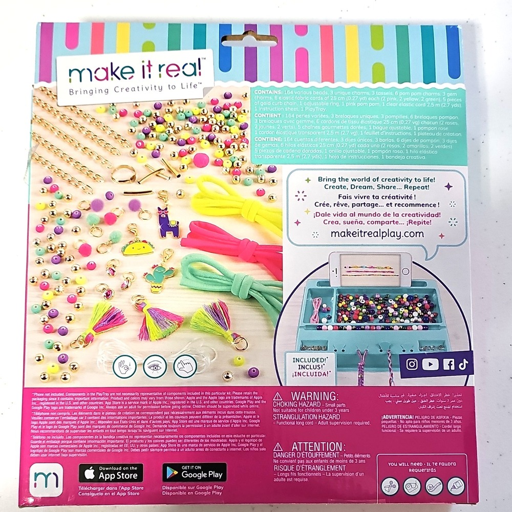 make it real Neo-Brite Chains & Charms Jewelry Kit for Bracelets MB2215INT - Picture 2 of 3